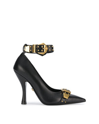 Черные кожаные туфли с шипами от Versace