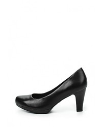 Черные кожаные туфли от Marco Tozzi