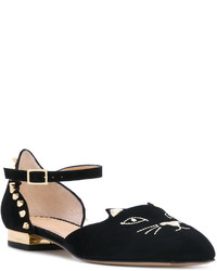 Черные кожаные туфли от Charlotte Olympia