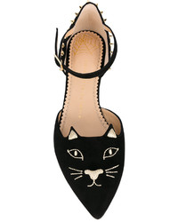 Черные кожаные туфли от Charlotte Olympia