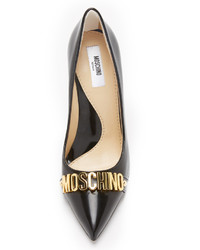 Черные кожаные туфли от Moschino