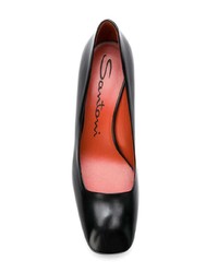 Черные кожаные туфли от Santoni