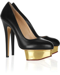 Черные кожаные туфли от Charlotte Olympia