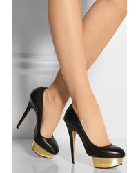 Черные кожаные туфли от Charlotte Olympia