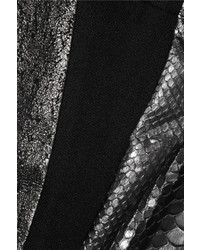 Черные кожаные узкие брюки со змеиным рисунком от Haider Ackermann