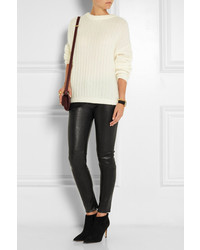 Черные кожаные узкие брюки от BLK DNM