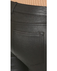 Черные кожаные узкие брюки от Vince