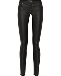 Черные кожаные узкие брюки от Acne Studios