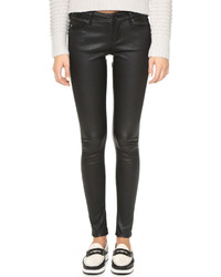 Черные кожаные узкие брюки от AG Jeans