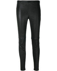Черные кожаные узкие брюки от Alexander McQueen