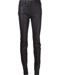 Черные кожаные узкие брюки от Alexander Wang
