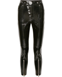 Черные кожаные узкие брюки от Alexander Wang