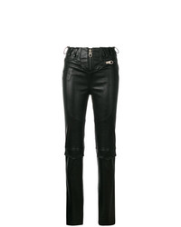 Черные кожаные узкие брюки от Almaz
