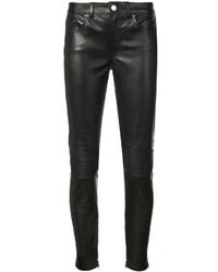 Черные кожаные узкие брюки от Amiri