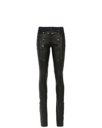 Черные кожаные узкие брюки от Andrea Bogosian