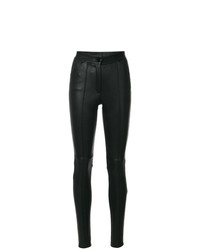 Черные кожаные узкие брюки от Barbara Bui
