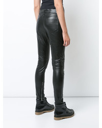 Черные кожаные узкие брюки от Amiri