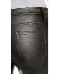 Черные кожаные узкие брюки от Blank