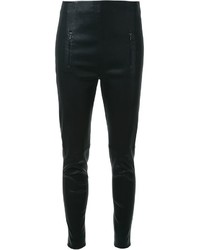 Черные кожаные узкие брюки от Dion Lee