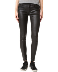 Черные кожаные узкие брюки от DL1961