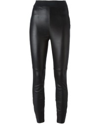 Черные кожаные узкие брюки от Dolce & Gabbana