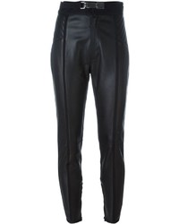 Черные кожаные узкие брюки от Dsquared2