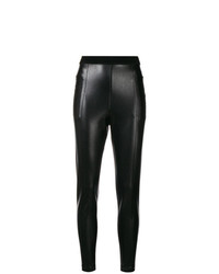 Черные кожаные узкие брюки от Ermanno Scervino