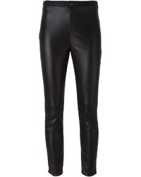 Черные кожаные узкие брюки от Etoile Isabel Marant