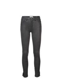 Черные кожаные узкие брюки от Frame Denim