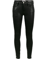 Черные кожаные узкие брюки от Frame