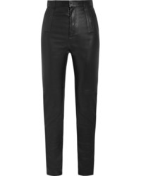 Черные кожаные узкие брюки от Givenchy