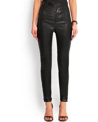Черные кожаные узкие брюки от Givenchy