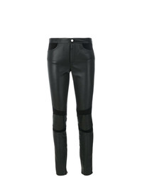 Черные кожаные узкие брюки от Hilfiger Collection