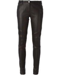 Черные кожаные узкие брюки от IRO