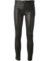 Черные кожаные узкие брюки от IRO