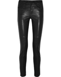 Черные кожаные узкие брюки от Isabel Marant