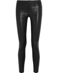 Черные кожаные узкие брюки от J Brand