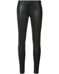 Черные кожаные узкие брюки от Jitrois