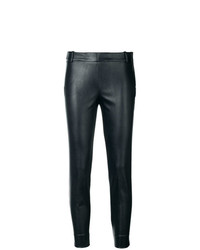 Черные кожаные узкие брюки от Kiltie