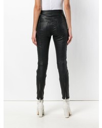 Черные кожаные узкие брюки от Unravel Project