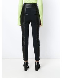 Черные кожаные узкие брюки от Gloria Coelho