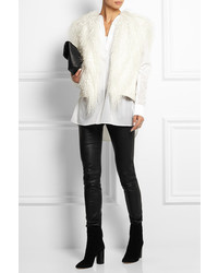 Черные кожаные узкие брюки от Helmut Lang