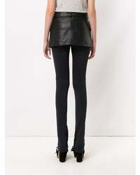 Черные кожаные узкие брюки от Andrea Bogosian