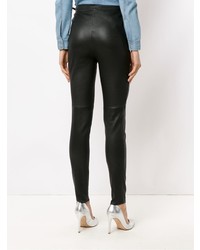 Черные кожаные узкие брюки от Nk