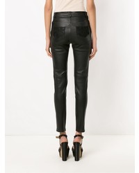 Черные кожаные узкие брюки от Martha Medeiros