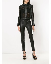 Черные кожаные узкие брюки от Martha Medeiros