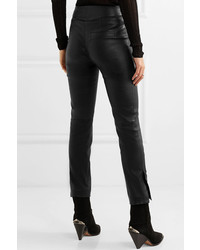 Черные кожаные узкие брюки от Isabel Marant