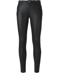 Черные кожаные узкие брюки от Muu Baa