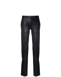 Черные кожаные узкие брюки от Olsthoorn Vanderwilt