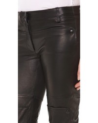 Черные кожаные узкие брюки от Tibi